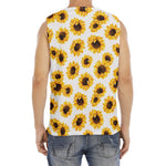 Sunflower Polka Dot Pattern Print Men's Fitness Tank Top