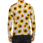Sunflower Polka Dot Pattern Print Men's Long Sleeve Rash Guard