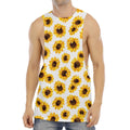 Sunflower Polka Dot Pattern Print Men's Muscle Tank Top