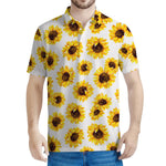 Sunflower Polka Dot Pattern Print Men's Polo Shirt