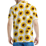 Sunflower Polka Dot Pattern Print Men's Polo Shirt