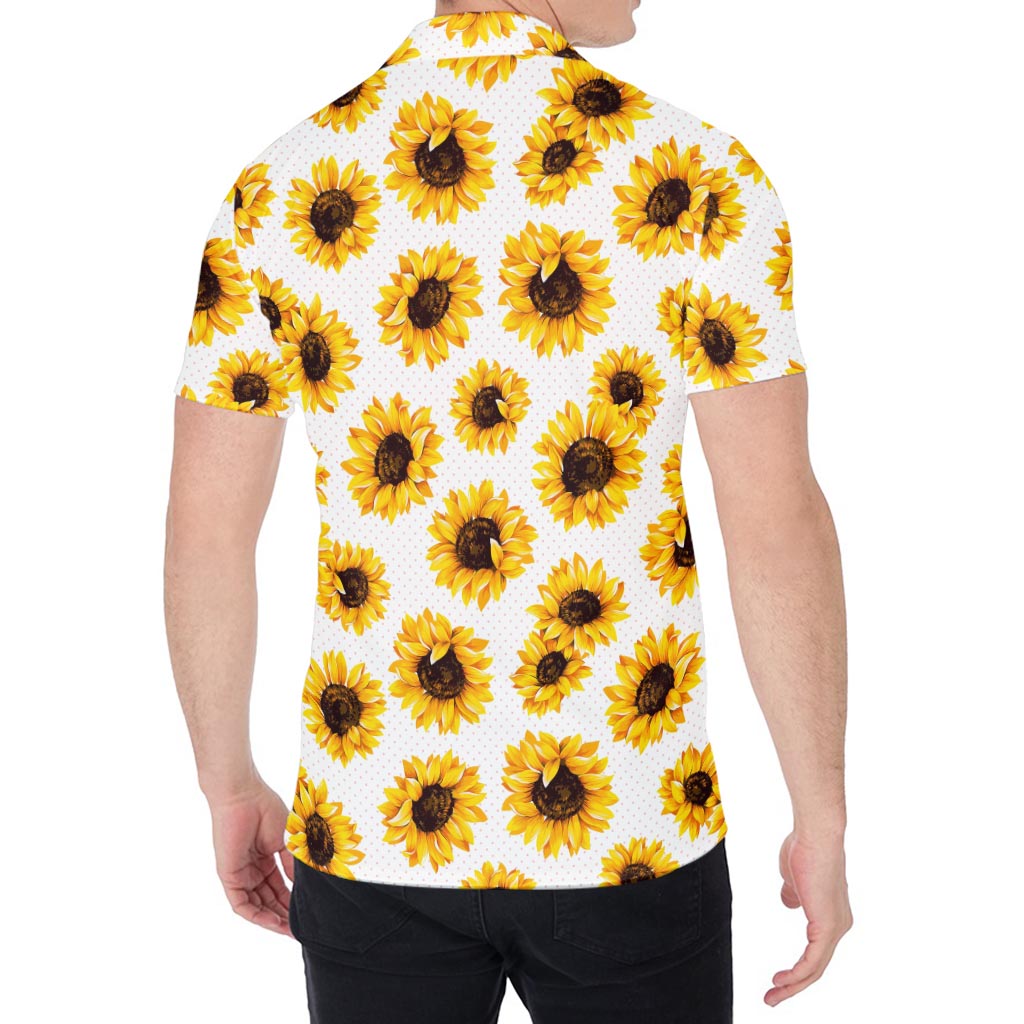 Sunflower Polka Dot Pattern Print Men's Shirt