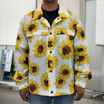 Sunflower Polka Dot Pattern Print Men's Shirt Jacket