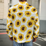 Sunflower Polka Dot Pattern Print Men's Shirt Jacket