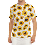 Sunflower Polka Dot Pattern Print Men's Short Sleeve Rash Guard
