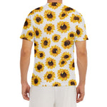 Sunflower Polka Dot Pattern Print Men's Short Sleeve Rash Guard