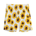 Sunflower Polka Dot Pattern Print Men's Athletic Shorts