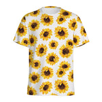 Sunflower Polka Dot Pattern Print Men's Sports T-Shirt