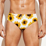 Sunflower Polka Dot Pattern Print Men's Swim Briefs
