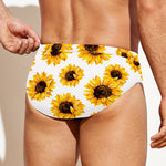 Sunflower Polka Dot Pattern Print Men's Swim Briefs