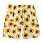 Sunflower Polka Dot Pattern Print Men's Swim Trunks