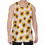 Sunflower Polka Dot Pattern Print Men's Velvet Tank Top