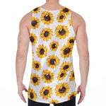 Sunflower Polka Dot Pattern Print Men's Velvet Tank Top