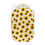 Sunflower Polka Dot Pattern Print Mesh Laundry Hamper
