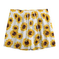 Sunflower Polka Dot Pattern Print Mesh Shorts