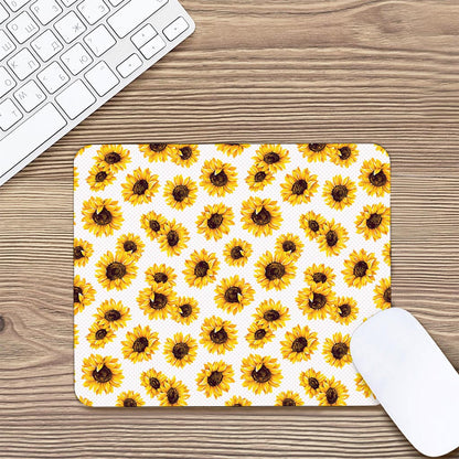 Sunflower Polka Dot Pattern Print Mouse Pad
