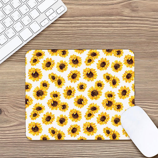 Sunflower Polka Dot Pattern Print Mouse Pad