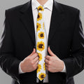 Sunflower Polka Dot Pattern Print Necktie