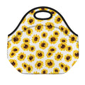 Sunflower Polka Dot Pattern Print Neoprene Lunch Bag