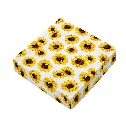 Sunflower Polka Dot Pattern Print Outdoor Seat Cushion Cover