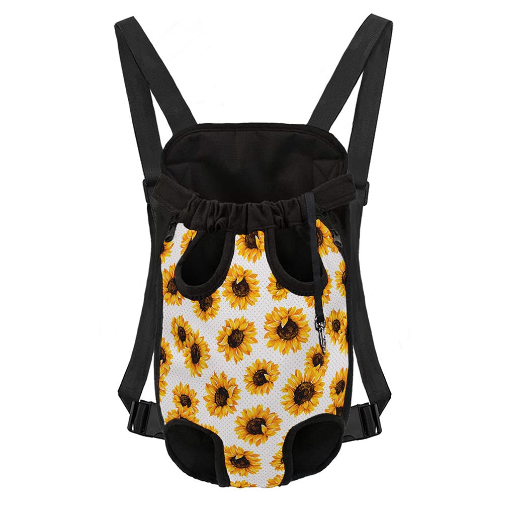 Sunflower Polka Dot Pattern Print Pet Carrier Backpack