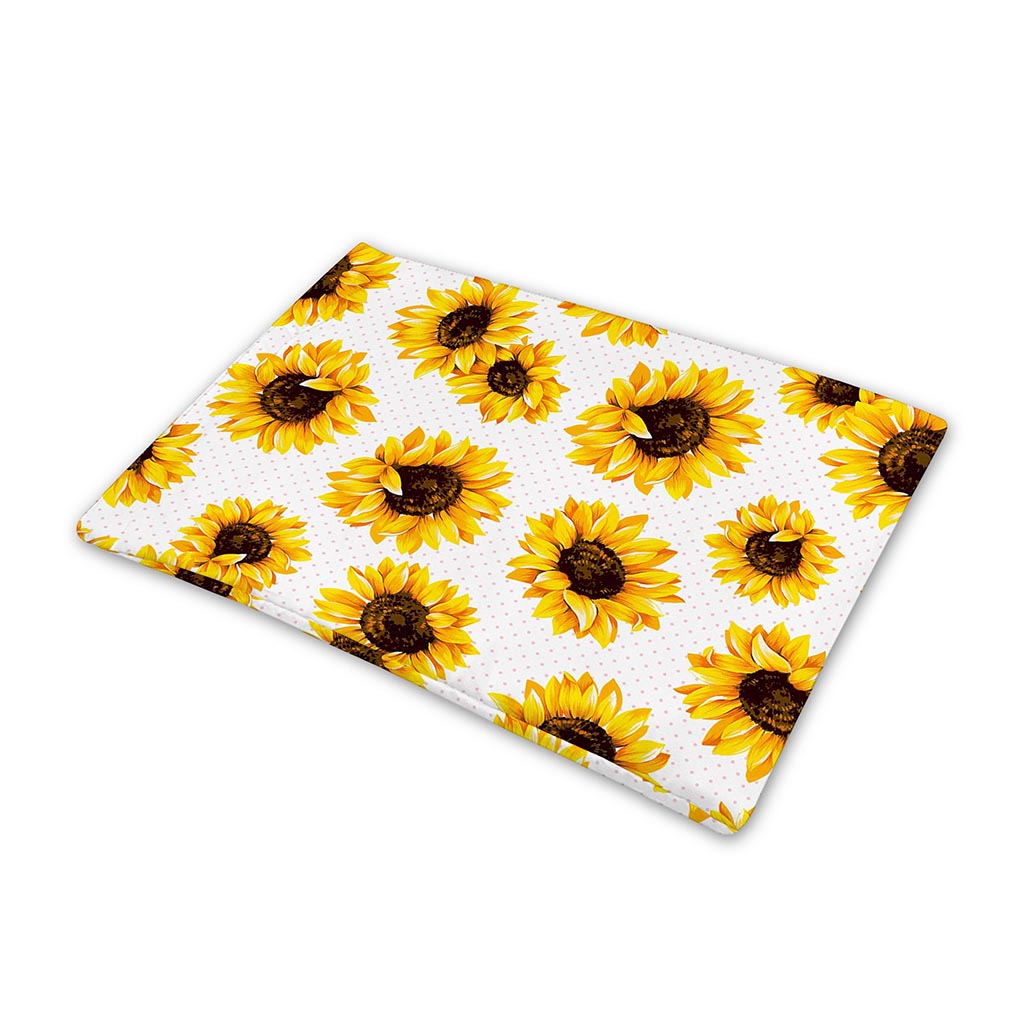 Sunflower Polka Dot Pattern Print Pet Cooling Mat Cover