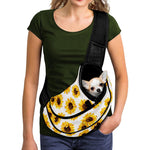 Sunflower Polka Dot Pattern Print Pet Sling Carrier