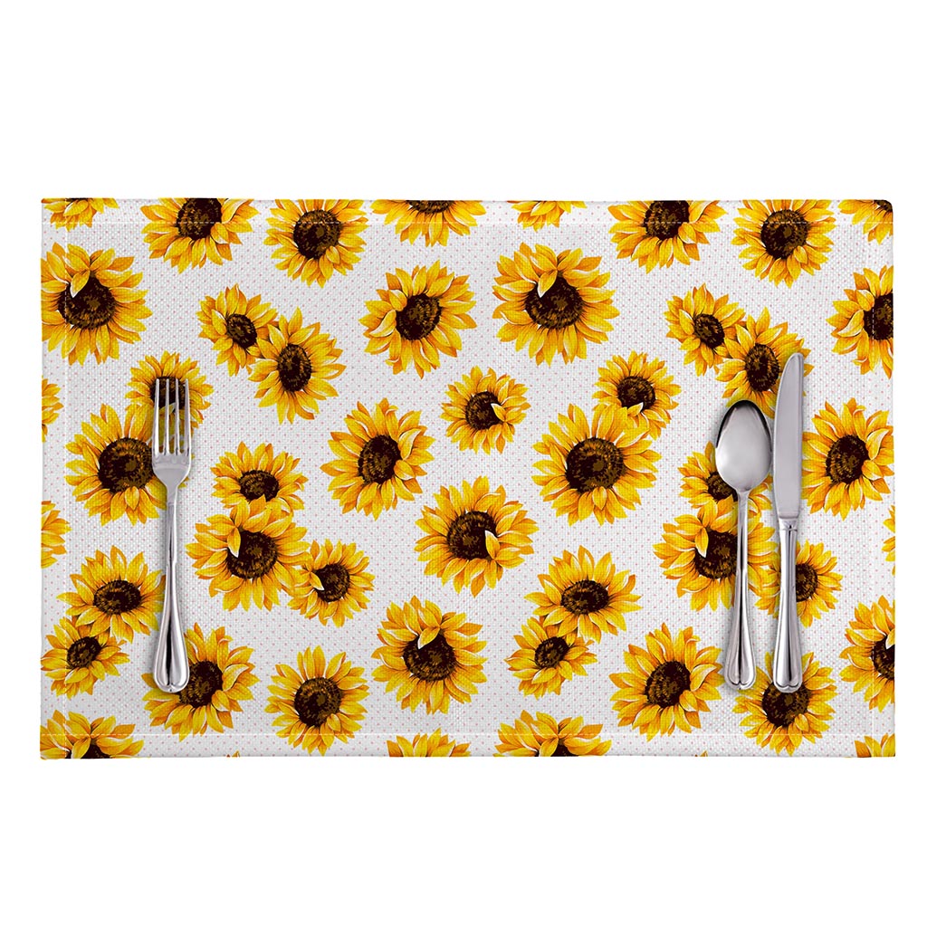 Sunflower Polka Dot Pattern Print Placemat