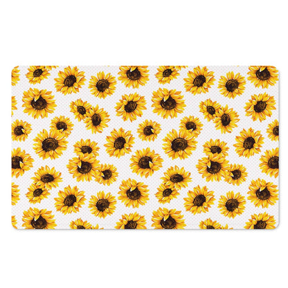Sunflower Polka Dot Pattern Print Polyester Doormat