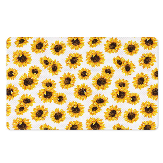 Sunflower Polka Dot Pattern Print Polyester Doormat