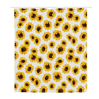 Sunflower Polka Dot Pattern Print Polyester Shower Curtain