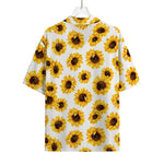Sunflower Polka Dot Pattern Print Rayon Hawaiian Shirt