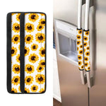 Sunflower Polka Dot Pattern Print Refrigerator Handle Covers
