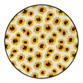 Sunflower Polka Dot Pattern Print Round Floor Mat