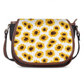 Sunflower Polka Dot Pattern Print Saddle Bag