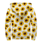 Sunflower Polka Dot Pattern Print Sherpa Lined Zip Up Hoodie