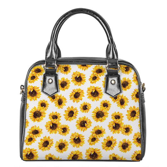 Sunflower Polka Dot Pattern Print Shoulder Handbag