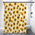 Sunflower Polka Dot Pattern Print Shower Curtain