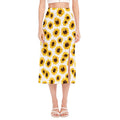 Sunflower Polka Dot Pattern Print Side Slit Midi Skirt