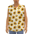 Sunflower Polka Dot Pattern Print Sleeveless Baseball Jersey