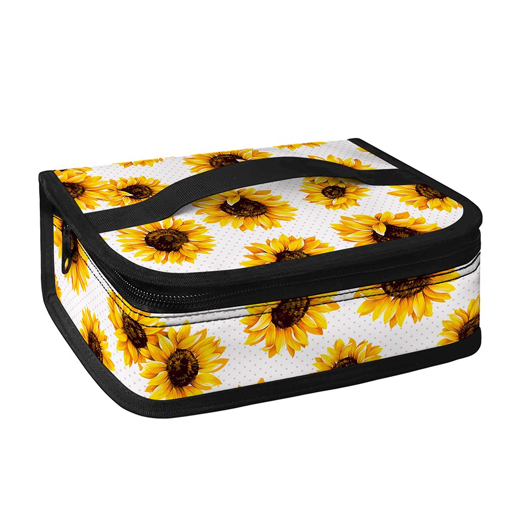 Sunflower Polka Dot Pattern Print Small Lunch Bag