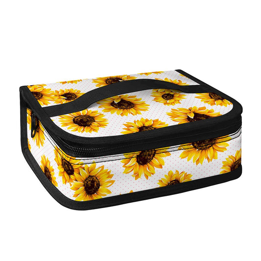 Sunflower Polka Dot Pattern Print Small Lunch Bag