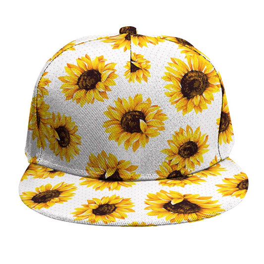 Sunflower Polka Dot Pattern Print Snapback Cap