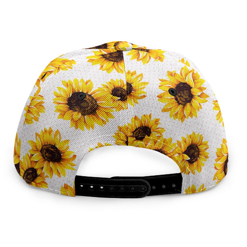 Sunflower Polka Dot Pattern Print Snapback Cap