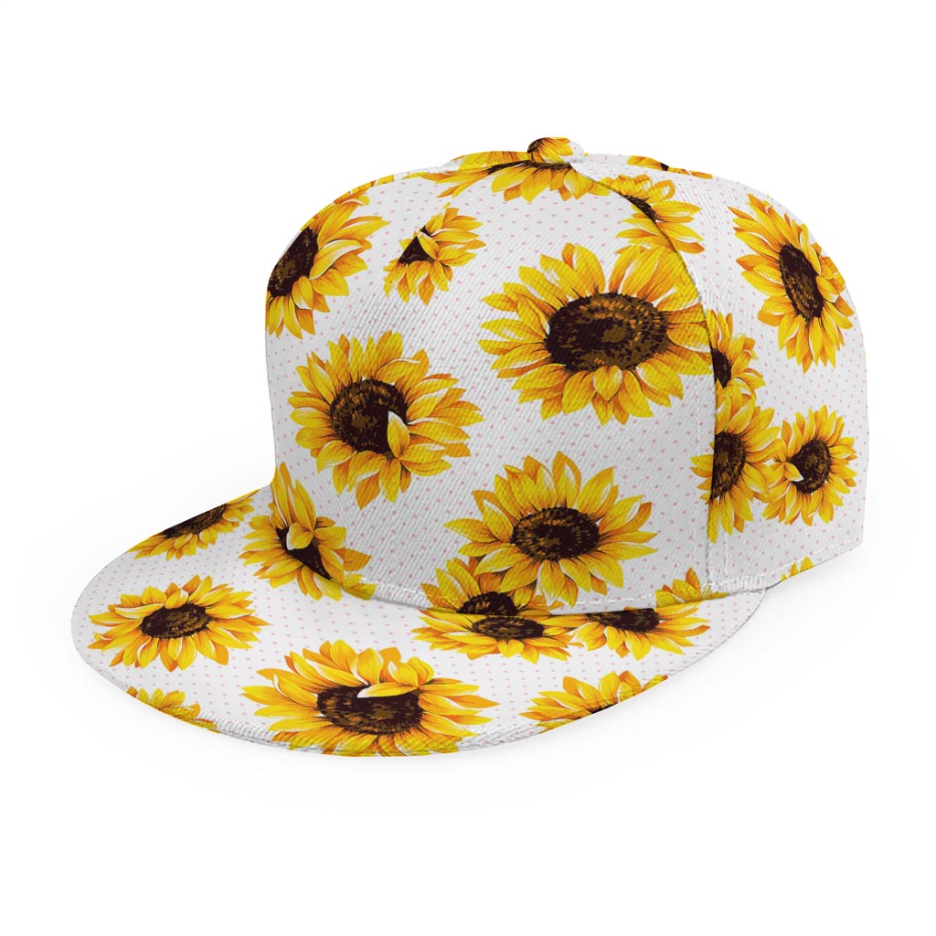 Sunflower Polka Dot Pattern Print Snapback Cap