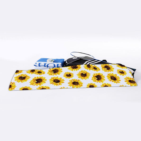 Sunflower Polka Dot Pattern Print Sports Towel