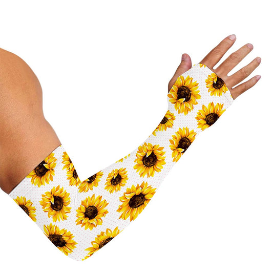 Sunflower Polka Dot Pattern Print Sun Protection Arm Sleeves