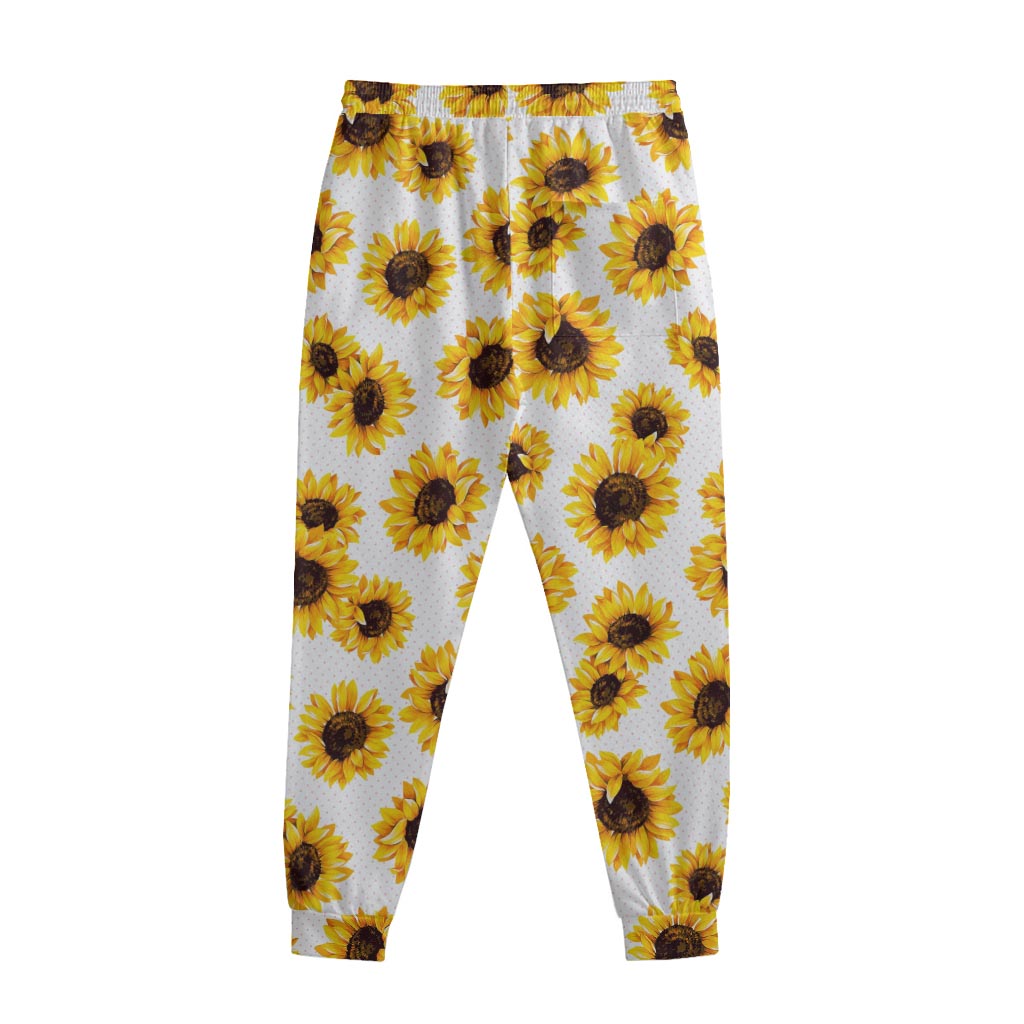 Sunflower Polka Dot Pattern Print Sweatpants