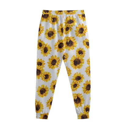 Sunflower Polka Dot Pattern Print Sweatpants