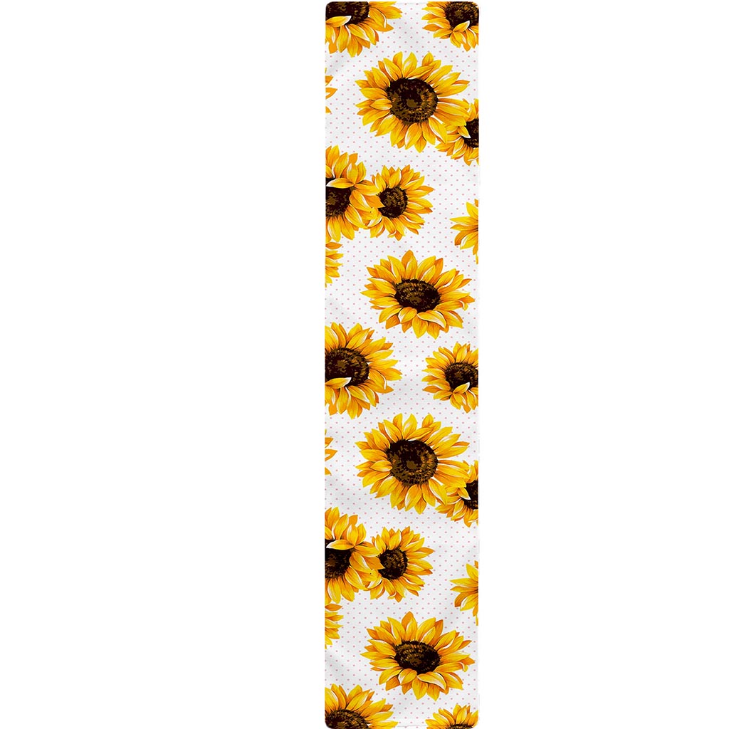 Sunflower Polka Dot Pattern Print Table Runner
